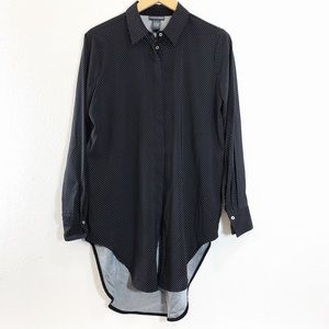 Chelsea & Theodore Black & WhiteDot Button Down Size Medium/Excellent Condition